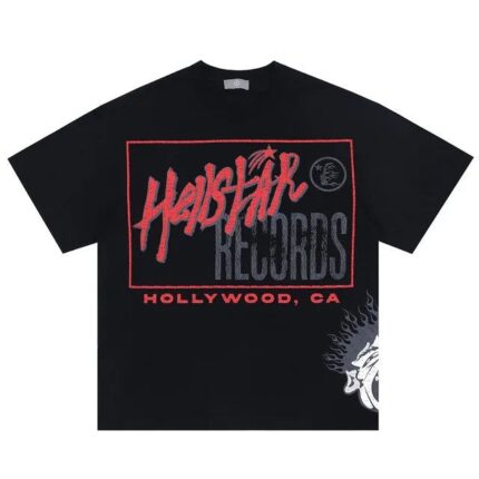 Hellstar Merch Records Logo Black T-Shirt