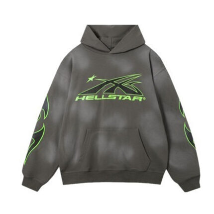 Hellstar Merch Sports Hell Logo Grey Hoodie