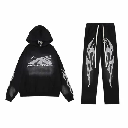 Hellstar Merch Sports Logo Best Black Tracksuit