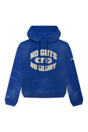 Hellstar Merch No Glory Logo Blue Hoodie